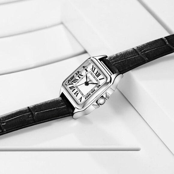 ?Women Silver Classic Square Watch with Roman Numeral Ladies Casual Dress Watch main image 5